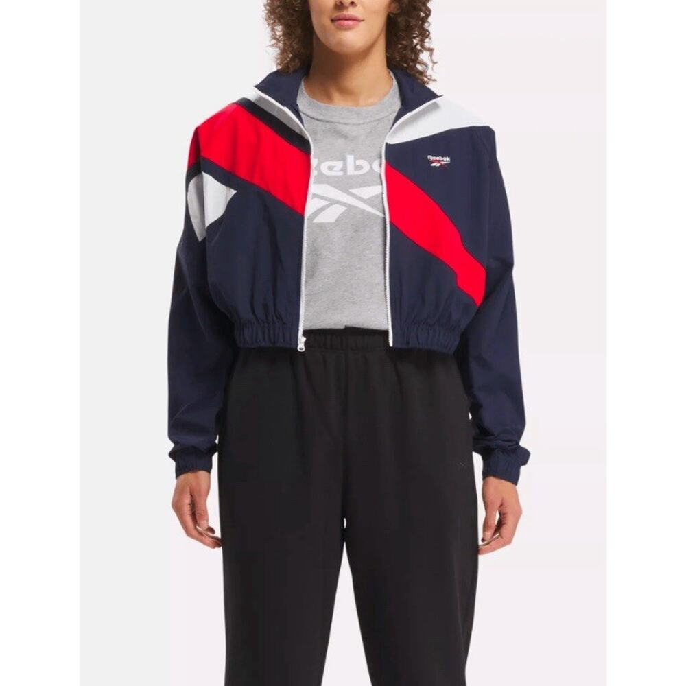 Reebok Womens Classics Franchise Track Colorblock Navy Size L Activewear $75